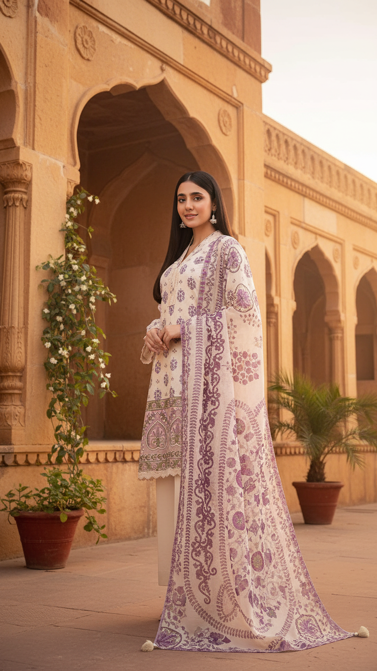 Nishat Winter Collection Printed Vintax Peach 2025