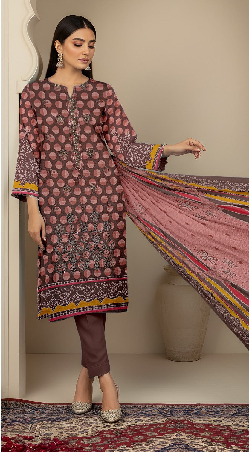 3 Piece Unstitched Suit