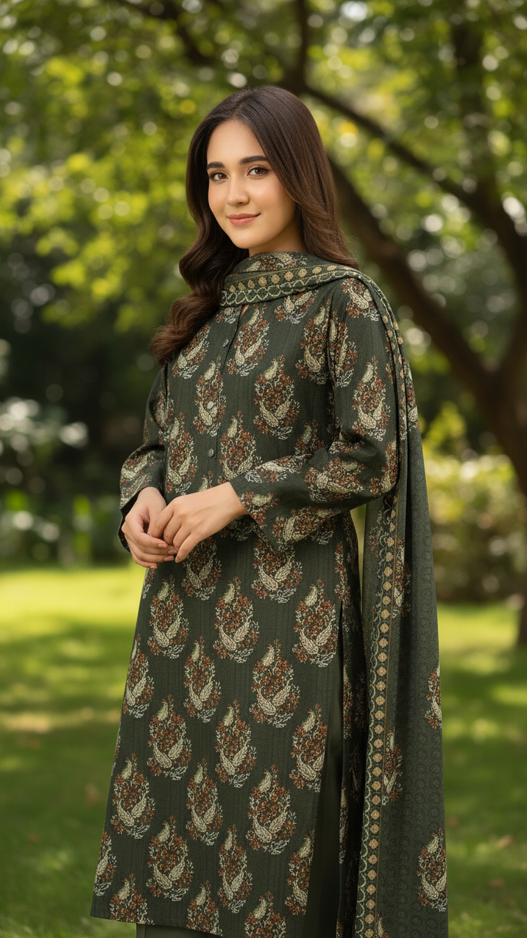 Nishat Winter Collection Printed Vintax Peach 2025