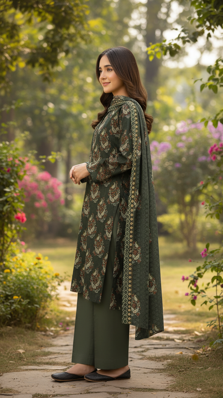Nishat Winter Collection Printed Vintax Peach 2025