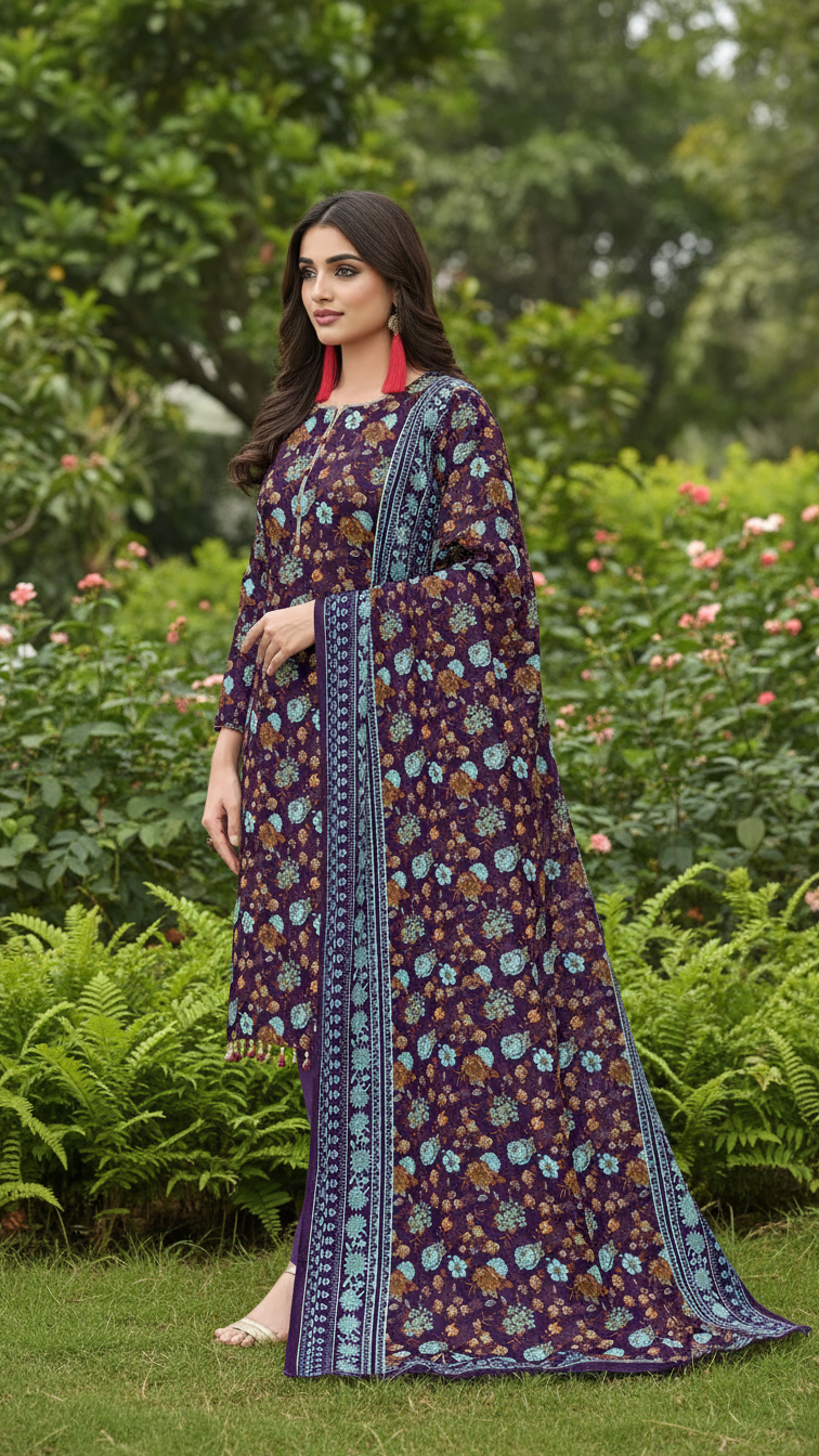 Nishat Winter Collection Printed Vintax Peach 2025
