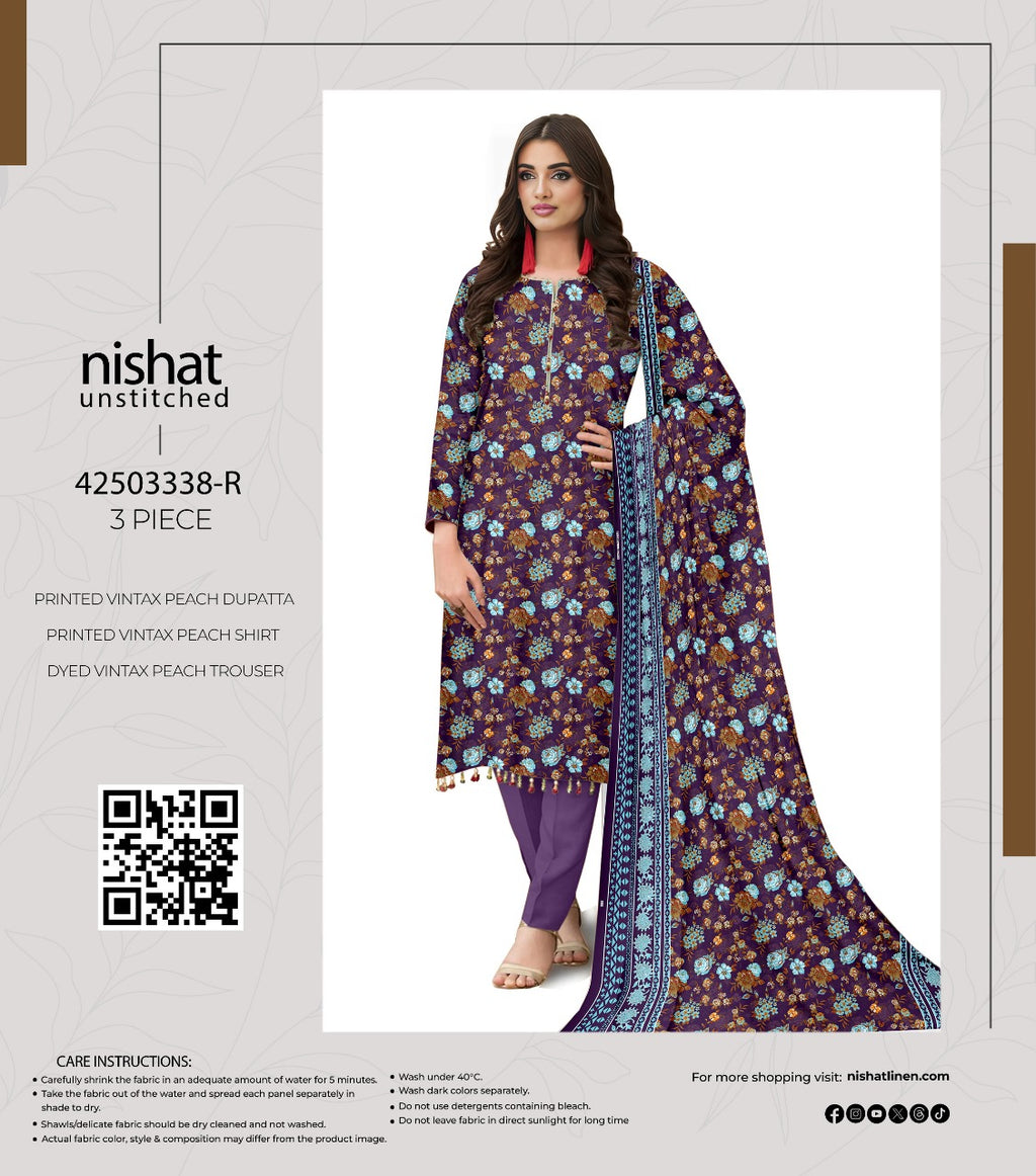 Nishat Winter Collection Printed Vintax Peach 2025